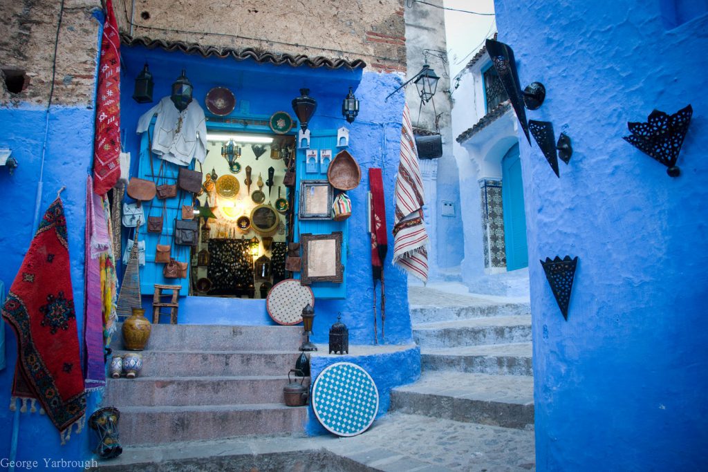 Blue streets of Chefchaouen Morocco